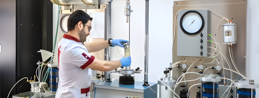Laboratorio de análisis de suelo para proyectos de construcción residencial.